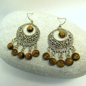 Tiger's Eye Chandelier earrings